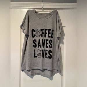 Coffee Saves Lives t-shirt, size XL in grey